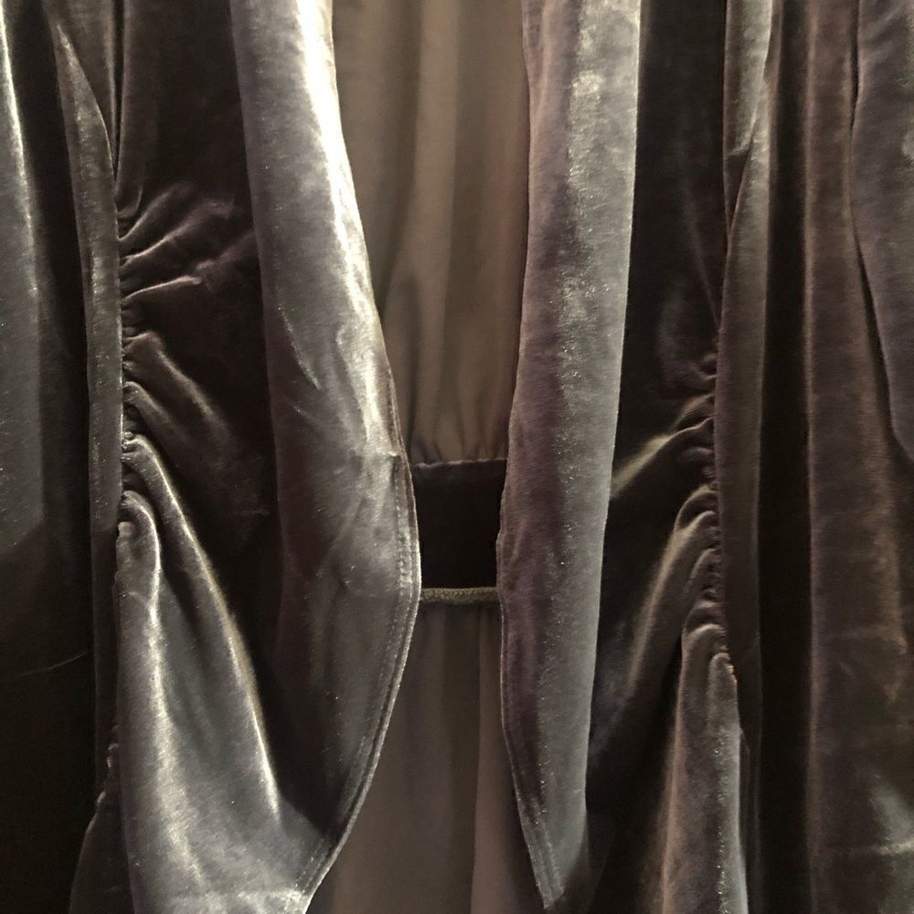 Grace Elements Open Front Ruffle Draped Jacket Gr… - image 2